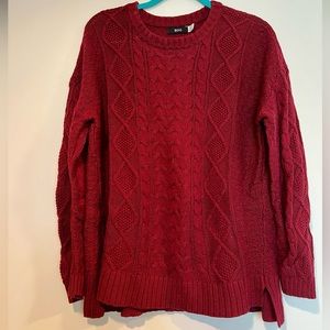 Burgundy BDG cable knit sweater, size M